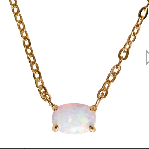 NWT Ettika 18k Gold Plated & Kyocera Opal Necklace - Picture 1 of 7